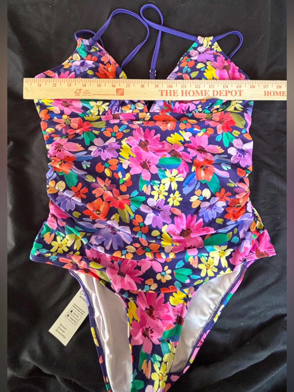 CupShe Purple Floral One-Piece Swimsuit Women’s Size XL New with Tags Floral - Picture 6 of 11